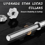 55" Weight Lifting Bar, 1" Standard Straight Barbell Bars for Weight lifting, Olympic Barbell Bar for Bench Press/Hip Thrusts/Squats/Lunges for Gym and Home, 2 Star Star-nuts (500lb Weight Capacity) - Image 4