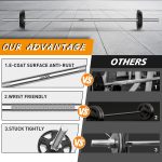 55" Weight Lifting Bar, 1" Standard Straight Barbell Bars for Weight lifting, Olympic Barbell Bar for Bench Press/Hip Thrusts/Squats/Lunges for Gym and Home, 2 Star Star-nuts (500lb Weight Capacity) - Image 5
