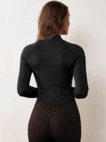 AVGO Workout Jacket for Women Zip Up Cropped Running Jackets Athletic Yoga Gym Tops with Thumb Holes - Image 4