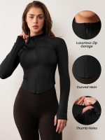 AVGO Workout Jacket for Women Zip Up Cropped Running Jackets Athletic Yoga Gym Tops with Thumb Holes - Image 5