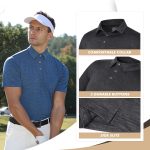 Polo Shirts for Men - Quick Dry Moisture Wicking Black Short Sleeve Performance Golf T Shirts for Casual Work Athletic - Image 4