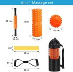 Foam Rollers, KilYn Foam Roller Set for Deep Tissue Massage, 6 in 1 Exercise Roller Foam with Massage Stick, Resistance Bands, Massage Ball, M & High Density Foam Roller for Muscle Recovery, Yoga, Physical Therapy, Gym & Workout + Carry Bag - Image 3