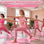 Pilates Equipment Kit for Home Workouts -18pcs Set - 14'' Pilates Ring and Ball Set for Women, Pilates/Yoga Accessories Kit with Wrist Weights, Resistance Bands, Core Sliders, Yoga Strap, Socks, Bag - Image 4