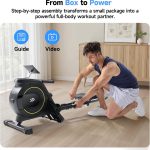 YPOO Rowing Machine for Home, 350 LB Capacity, 16-Level Silent Resistance, Magnetic Rowing Machines for Home Foldable, Full-Body Workout Compact Rowing Machine for Cardio & Strength with APP Support - Image 7