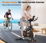 Exercise Bike, DMASUN Classic Brake Pad Pro Stationary Bike for Home with 330 LB Capacity, Workout Bike with Comfortable Seat Cushion, Digital Display with Tablet Holder - Image 5