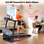 Treadmill with Incline for Home, WENOKER 15% Auto Incline Treadmill with Handrail 300 lbs Capacity, 3.0HP Quiet Walking Pad Tread mill with App, Portable Folding Tread mill with Heart Rate & Wide Belt - Image 4