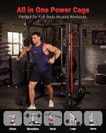 Multi-Functional Power Cage with Cable Crossover, 1600 LB Capacity Home Gym Squat Rack, Strength Training Rack & Attachments - Image 5