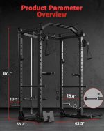 Multi-Functional Power Cage with Cable Crossover, 1600 LB Capacity Home Gym Squat Rack, Strength Training Rack & Attachments - Image 6