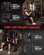 Multi-Functional Power Cage with Cable Crossover, 1600 LB Capacity Home Gym Squat Rack, Strength Training Rack & Attachments - Image 7