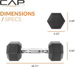 CAP Barbell Coated Hex Dumbbell Weight - Pairs | Multiple Options - Image 4