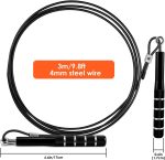 PACETAP Jump Rope, Adjustable Steel Wire Skipping Rope, Workout for Double Unders, Cross Fitness, Boxing, Exercise, Professional Speed Rope with Swivel Ball Bearing for Men & Women - Image 5