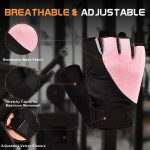 Sunnex Gym Gloves for Women, Workout Gloves Women, Fingerless Gloves for Weightlifting, Lightweight Breathable Fitness Gloves, Sports Gloves for Training Lifting Weight Cycling Climbing Rowing - Image 3