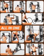 All-in-One Smith Machine Home Gym. 2200LBS Squat Rack Power Cage with LAT Pull-Down, Cable Systems & Leg Hold-Down - Image 3