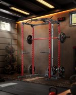 GarveeLife Power Cage, Multi-Functional Power Racks for Home Gym with Cable Crossover System, 1600LBS Weight Capacity Fitness Squat Rack for Strength Workout with More Training Attachment, Red - Image 6