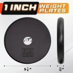 Yes4All Standard 1" Cast Iron Weight Plate - Ideal for Strength Training - Multiple Weight: 5LB to 25LB (Single & Set of 4) - Image 3