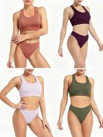 GRANKEE Women's High Waisted Breathable Seamless Thong Panties,No Show Workout Underwear,Comfortable Cotton Crotch,6 Pack - Image 3