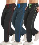 DWUGD'L 3Pack Men's Lightweight Sweatpants with Pockets Open Bottom Athletic Pants for Workout,Jogging,Gym,Running,Training - Image 5