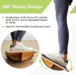 StrongTek Professional Wooden Balance Board, Rocker Board, Wood Standing Desk Accessory, Balancing Board for Under Desk, Anti Slip Roller, Core Strength, Stability, Office Wobble Boards - Image 4