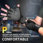 ihuan Ventilated Weight Lifting Gym Workout Gloves with Wrist Wrap Support for Men & Women, Full Palm Protection, for Weightlifting, Training, Fitness, Hanging - Image 3