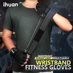 ihuan Ventilated Weight Lifting Gym Workout Gloves with Wrist Wrap Support for Men & Women, Full Palm Protection, for Weightlifting, Training, Fitness, Hanging - Image 4