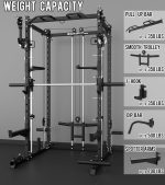 Eonfit E3 Smith Machine for Home Gym Equipment, Multi-Function Power Cage Squat Rack with Cable Crossover LAT Pulldown Pulley System All in One - Image 6