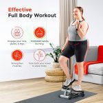 Sunny Health & Fitness Mini Stepper for Exercise at Home, Stair Stepper Workout Machine with Resistance Bands, Full Body Cardio Equipment, Optional Smart Stepper with SunnyFit App Connection - Image 3