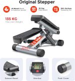 Sunny Health & Fitness Mini Stepper for Exercise at Home, Stair Stepper Workout Machine with Resistance Bands, Full Body Cardio Equipment, Optional Smart Stepper with SunnyFit App Connection - Image 5