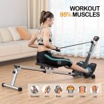 Rowing Machine for Home Use, LUBBYGIM Rowing Machine Foldable Rower with LCD Monitor & Comfortable Seat Cushion, Hyper-Quiet & Smooth - Upgraded Version with 300 LBS Weight Capacity - Image 3