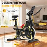SogesPower Exercise Bike Indoor Cycling Bike Stationary Cycle Bike Fitness Bike for Home Gym Silent Belt Drive with Phone Ipad Mount &Comfortable Seat Cushion - Image 3