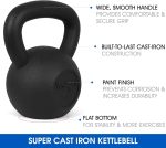 Yes4All 5-50 lbs Cast Iron Kettlebell for Dumbbell Weights Exercises, Gym, Full Body Home Workout Equipment, Push up, Grip and Strength Training - Image 3