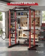 All in One Power Cage Squat Rack with LAT Pulldown & Cable Pulley System, 1200LBS Home Gym Power Rack with Dip Bars, Pull Up Bar, Weight Rack for Bench Press & Strength Training - Image 4