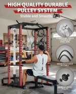 All in One Power Cage Squat Rack with LAT Pulldown & Cable Pulley System, 1200LBS Home Gym Power Rack with Dip Bars, Pull Up Bar, Weight Rack for Bench Press & Strength Training - Image 6