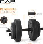 CAP Barbell 40-Pound Adjustable Cement Dumbbell Set – Versatile Vinyl Coated Weights for Home Gym Excellence - Image 3