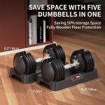 EnterSports 26.5LBS/40LBS/60LBS Adjustable Dumbbell Set Quick Adjustment Space-saving Dumbbells with Non-Slip Handle Adjustable Weight, Convertible Dumbbell Weights Suitable for Women Men Home Office Gym Body Strength Training - Image 5