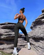 OQQ Women Sports Leggings 2 Pack Cross Over Tummy Control High Waist Gym Yoga Workout Leggings - Image 4