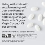 Sports Research® Extra Strength Vegan Biotin 5,000mcg with Organic Coconut Oil - Helps to Maintain Healthy Hair, Nails and Skin - Great for Women & Men - 120 Veggie Softgels - Image 5