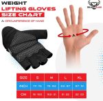 BEAST RAGE Workout Gloves for Men and Women, Fingerless Weight Lifting Glove with Palm Protection Padding, Breathable and Lightweight Gym Gloves for Weightlifting, Cycling Pull Up - Image 4