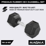 MAGMA Rubber Hex Premium Dumbbell Sets - Image 5