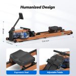 MERACH Water Rowing Machines for Home, Foldable Row Machine with 400LBS Weight Capacity, Dedicated Monitor and Comfortable Seat, Free MERACH App for Immersive Water Rower - Image 6
