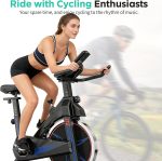 SogesPower Exercise Bike Indoor Cycling Bike Resistance Stationary Cycle Bike Fitness Bike Silent Belt Drive for Home Gym Workout with Phone Ipad&Mount Comfortable Seat Cushion&LCD Monitor - Image 4