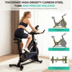 SogesPower Exercise Bike Indoor Cycling Bike Resistance Stationary Cycle Bike Fitness Bike Silent Belt Drive for Home Gym Workout with Phone Ipad&Mount Comfortable Seat Cushion&LCD Monitor - Image 5