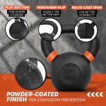 Yes4All Powder Coated Cast Iron Competition Kettlebell with Wide Handles & Flat Bottoms – 4, 6, 8, 10, 12, 14, 16, 20, 24, 32, 40kg - Image 3