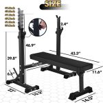 Bench Press, CANPA Olympic Weight Bench with Squat Rack Workout Bench Adjustable Barbell Rack Stand Strength Training Home Gym Multi-Function - Image 3