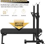 Bench Press, CANPA Olympic Weight Bench with Squat Rack Workout Bench Adjustable Barbell Rack Stand Strength Training Home Gym Multi-Function - Image 5