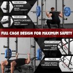 C1-V4 Power Cage, 2000LBS Squat Rack with LAT Pulldown, Multi-Function Weight Cage Strength Training Machine, Workout Cage with More Attachments for Home Gym Garage - Image 4
