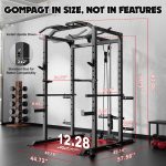 C1-V4 Power Cage, 2000LBS Squat Rack with LAT Pulldown, Multi-Function Weight Cage Strength Training Machine, Workout Cage with More Attachments for Home Gym Garage - Image 6