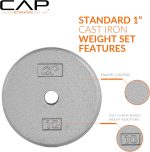 CAP Barbell Standard 1-Inch Cast Iron Weight Plates - Singles & Sets | 1.25-50 lbs | Multiple Options - Image 3