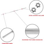 Sunny Health & Fitness 60 Inch Threaded Chrome Barbell Bar, 1 Inch Barbell Diameter with Ring Collars, Strength Training Routine, Durable & Reliable - STBB-60 - Image 3