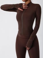 Yknktstc Womens Two Piece Tracksuit Set Long Sleeve Zipper Jacket with Athletic High Waist Leggings Workout Set - Image 6