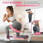 WOQQW Resistance Bands Set - Exercise Bands with Ankle Straps for Legs & Glute Workout, Fabric Booty Bands for Women Men, Home Gym Fitness Equipment for Hip, Pilates, Yoga, Physical Therapy, Stretch - Image 3